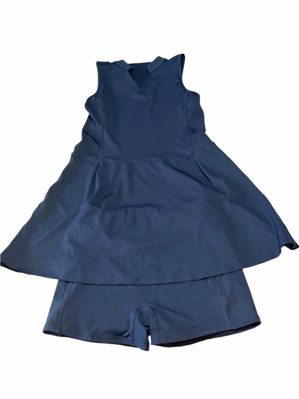 Athletic Workout Tennis Sleeveless Dress with Shorts Navy Blue Sz Medium